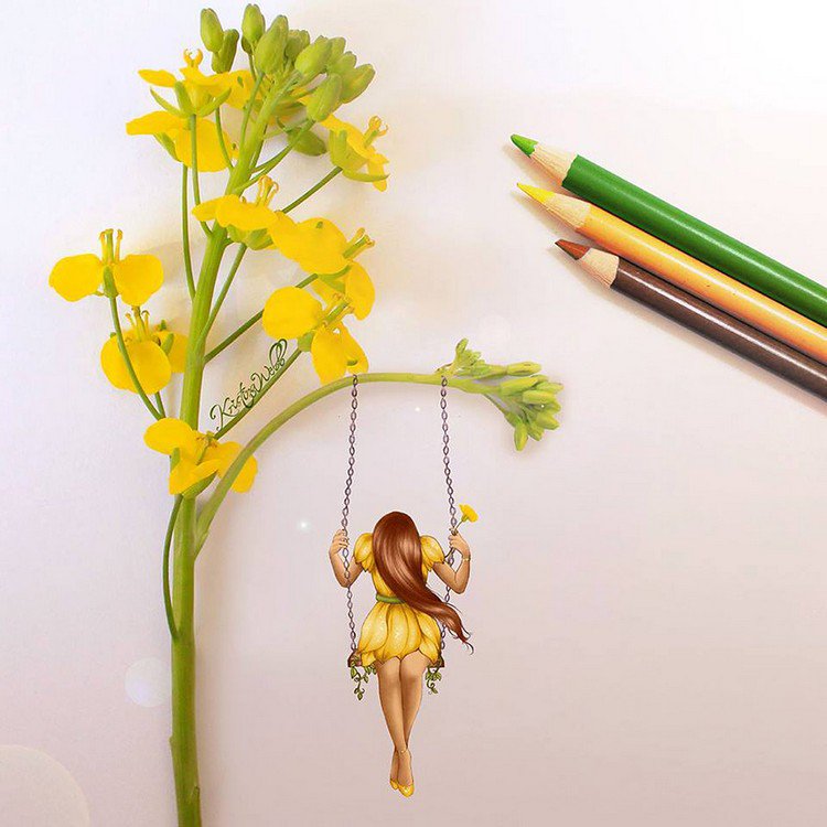 flower swing girl