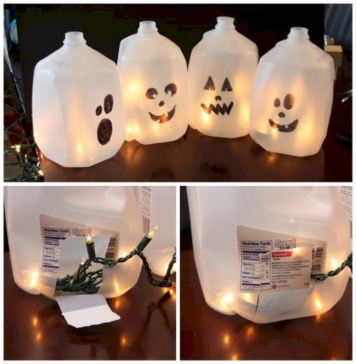 glowing ghost milk jugs