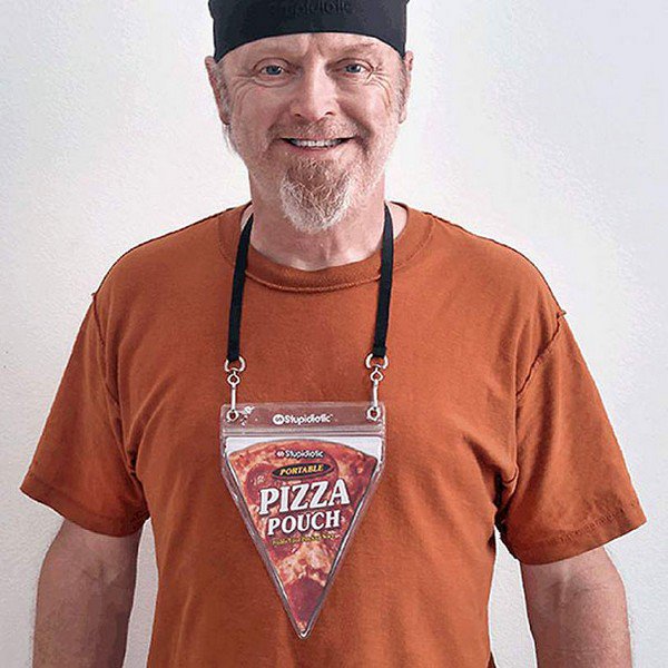 man pizza pouch necklace