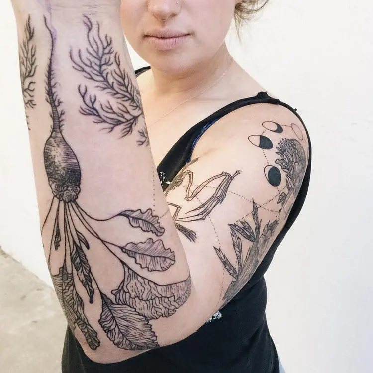 plants arm tattoos