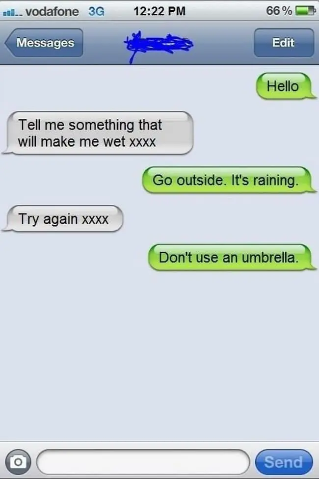 raining umbrella text