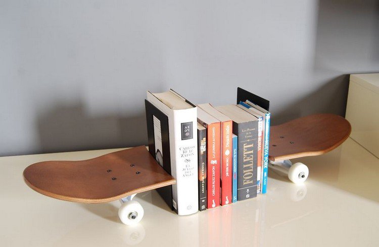 skateboard book ends