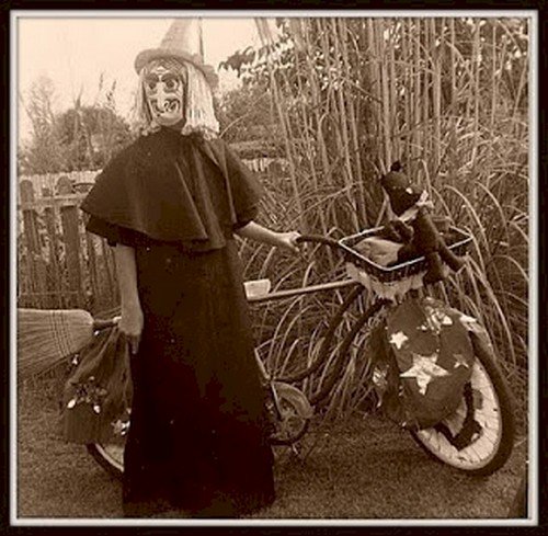 witch with bike