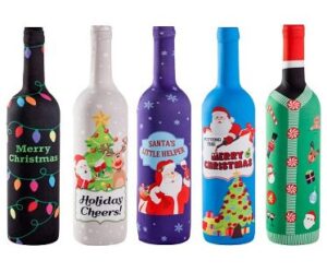 Christmas Wine Bottle Covers festive