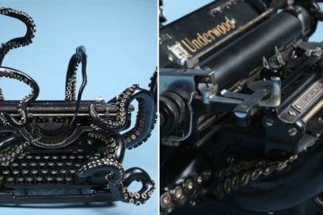 Courtney Brown Old Typewriter Octopus Art