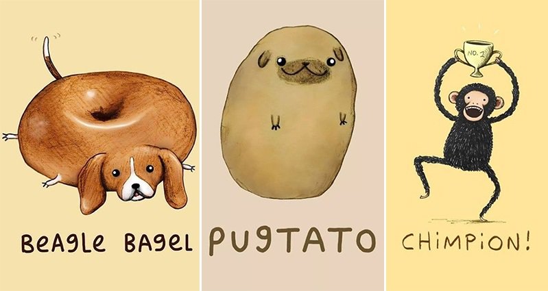 10 Of The Cutest Animal Illustration With Clever Puns