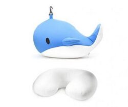 Whale Zip And Flip Travel Pillow