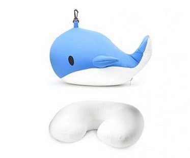 Whale Zip And Flip Travel Pillow