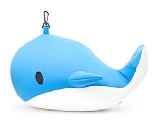 Whale Zip And Flip Travel Pillow blue