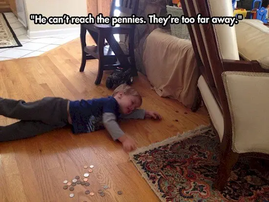 baby crying coins