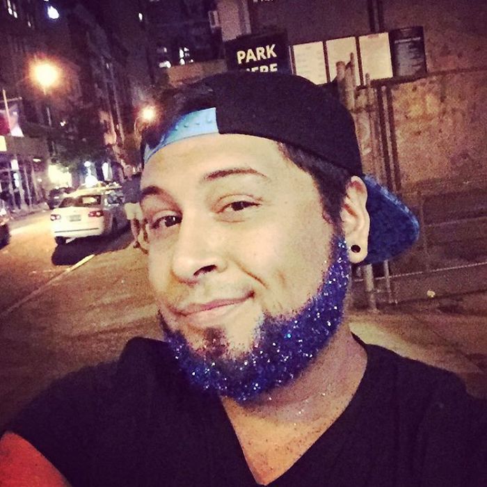 cap glitter beard