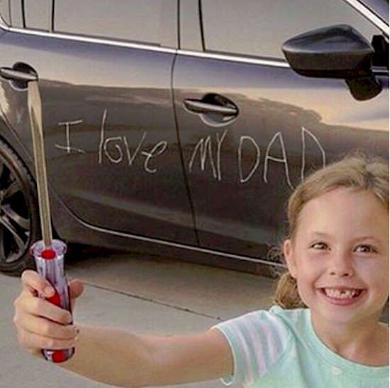 car scratch love dad