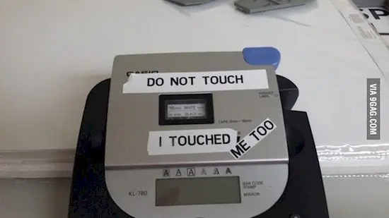 do not touch label with i touched and me too labels