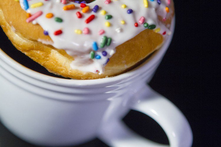donut mug close up