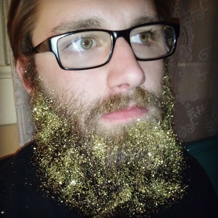 glitter beard glasses