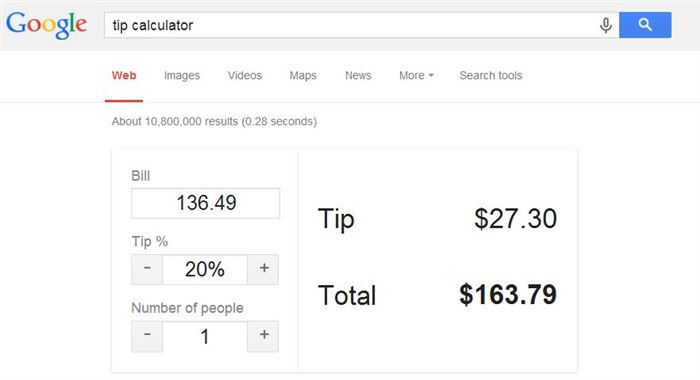 google tip calculator