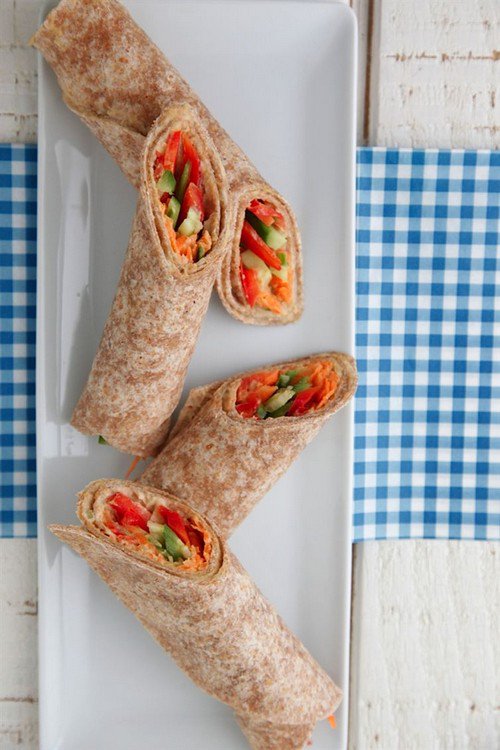 hummus veggie wraps