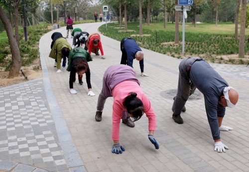 people walking all fours