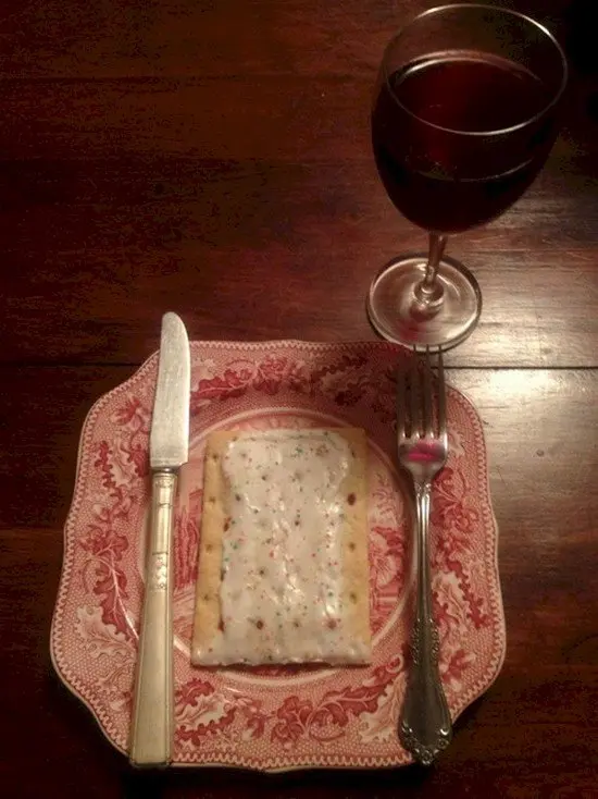 pop tart and wine