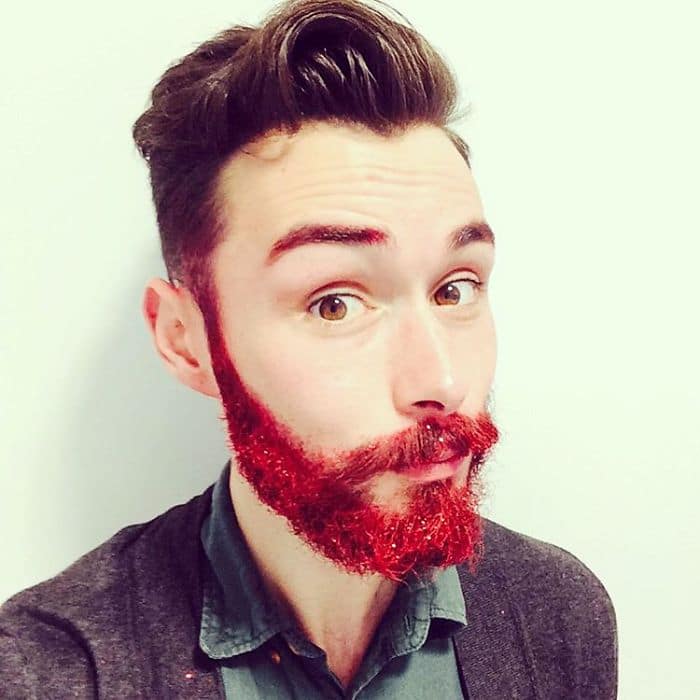 red glitter beard