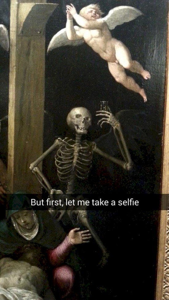 skeleton selfie