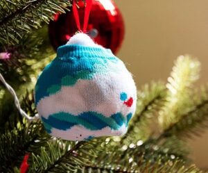 snowman bauble socks tree