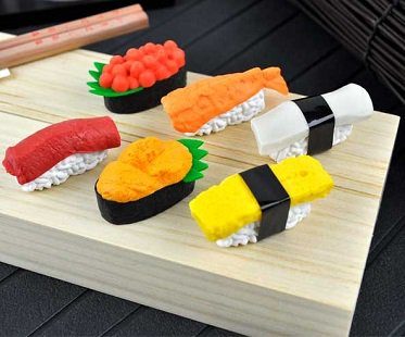 sushi erasers