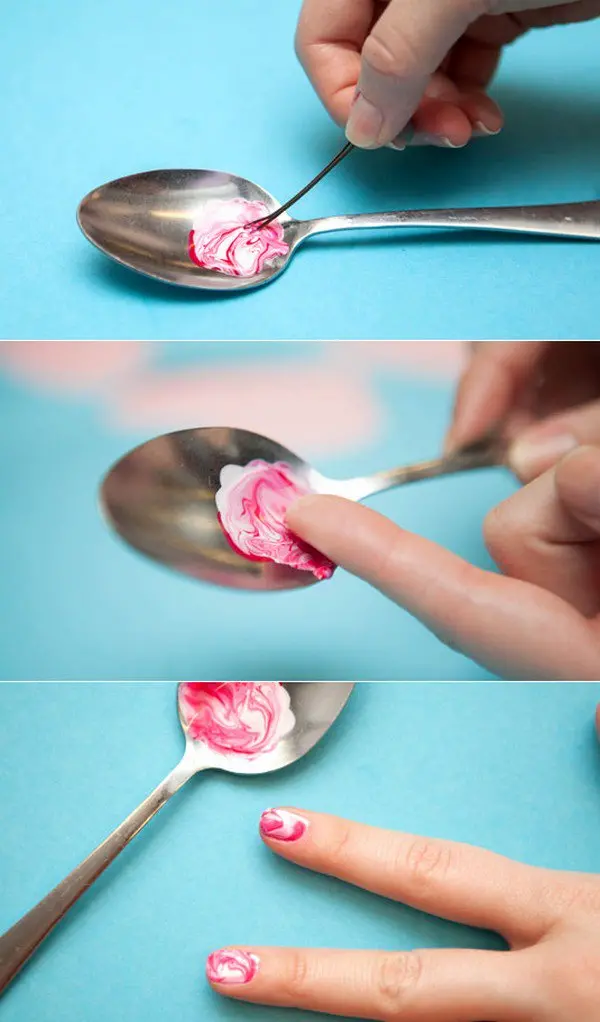 swirling spoon nail varnish