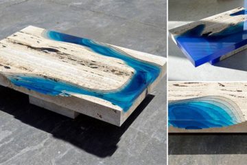 Alexandre Chapelin Marble And Resin Lagoon Tables
