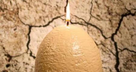 Egg Shaped Candle Raptor Melting