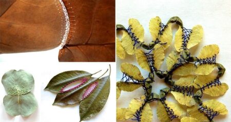 Embroidered Leaf Art Hillary Waters Fayle