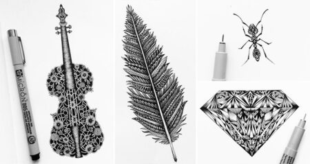 Pavneet Sembhi Detailed Art Black Ink Pen