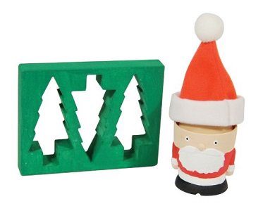 Santa Egg Cup and Toast Cutter trees
