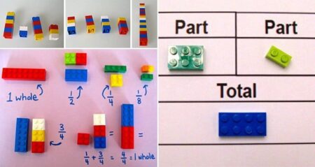 Teacher Using Legos To Teach Math