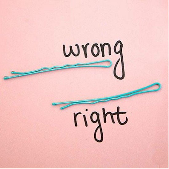 bobby pins wrong right