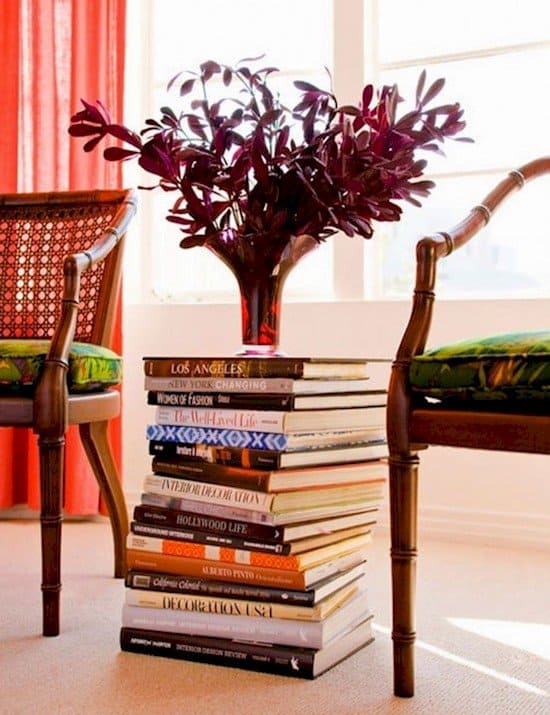 books as side table