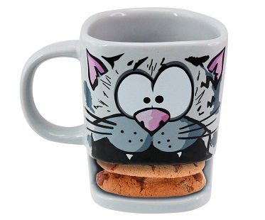 cat biscuit mug grey