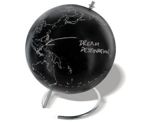 chalkboard globe map