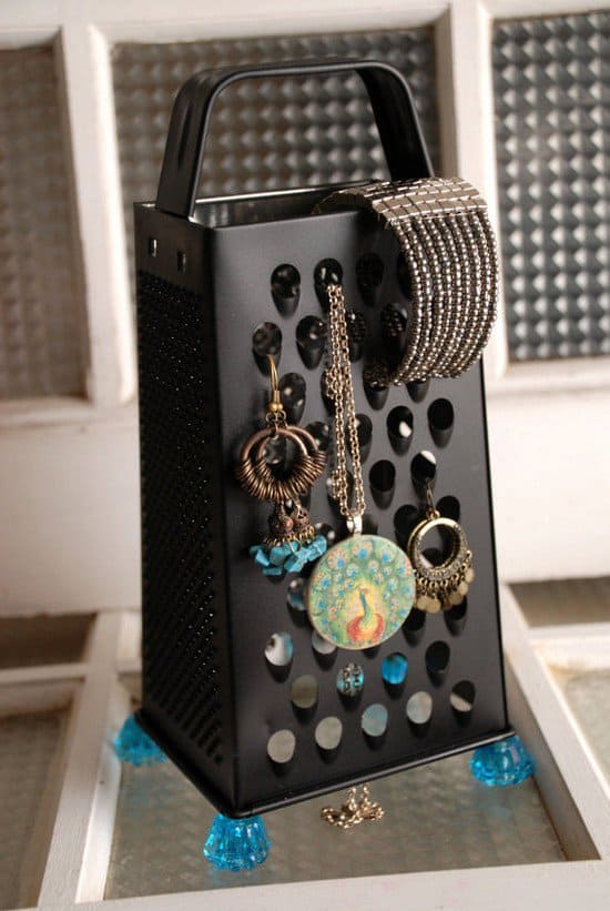 cheese grater jewelry holder