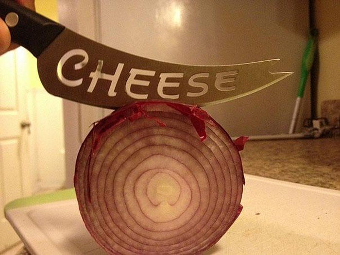 cheese knife onion