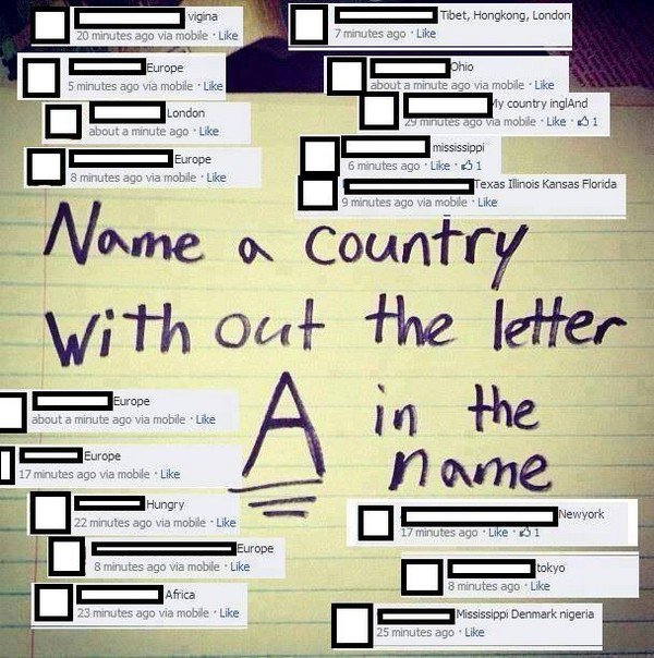 country no letter a