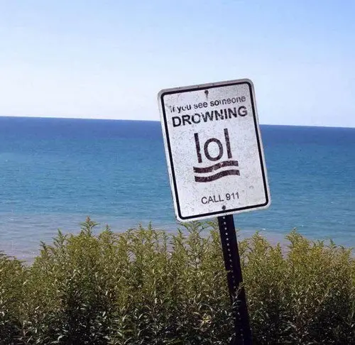 drowning sign