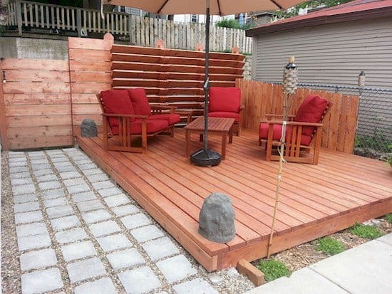 furniture on decking