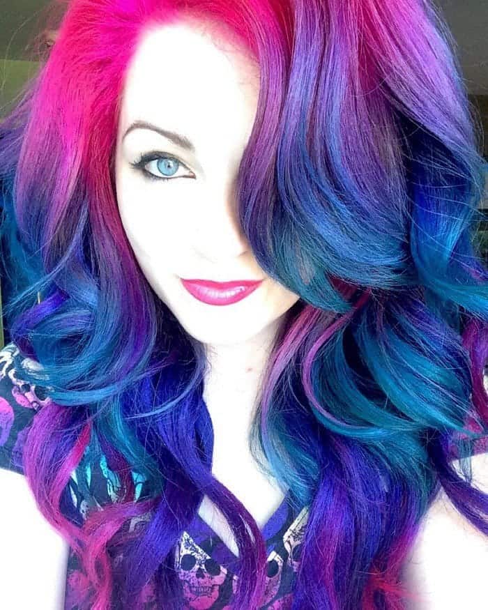 girl purple pink perfect hair