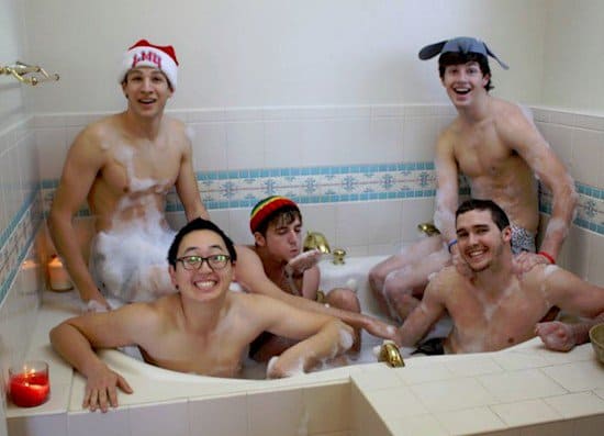 guys bathing