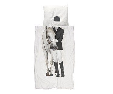 horse rider bedding set white