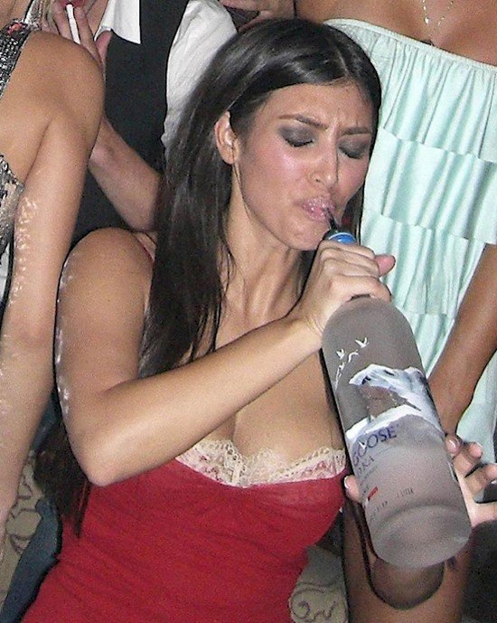 kim kardashian drinking