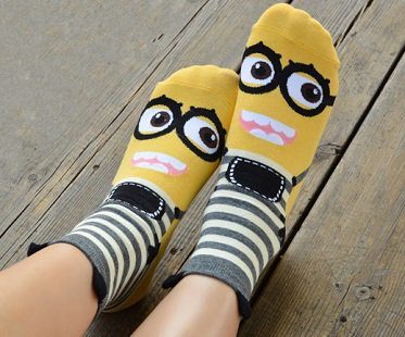 minion socks grey