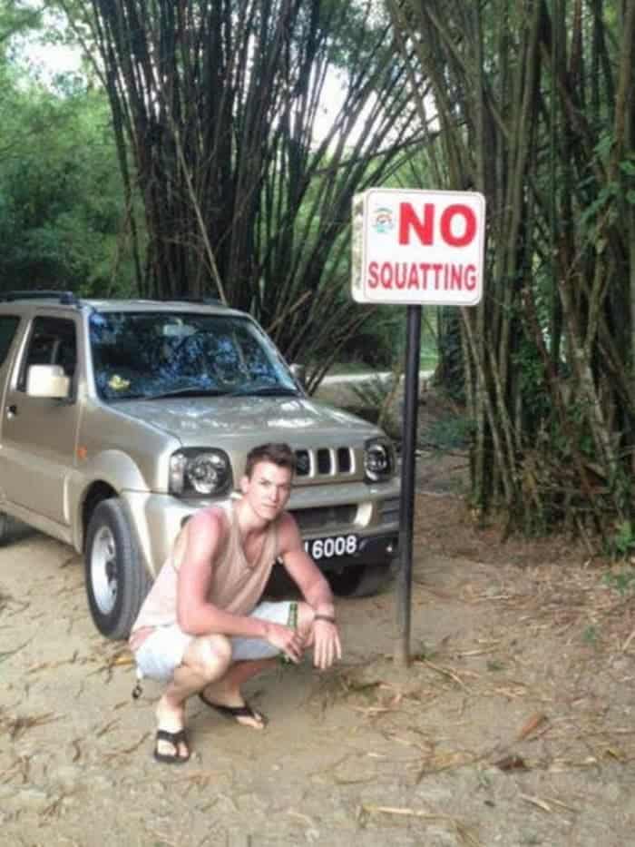 no squatting