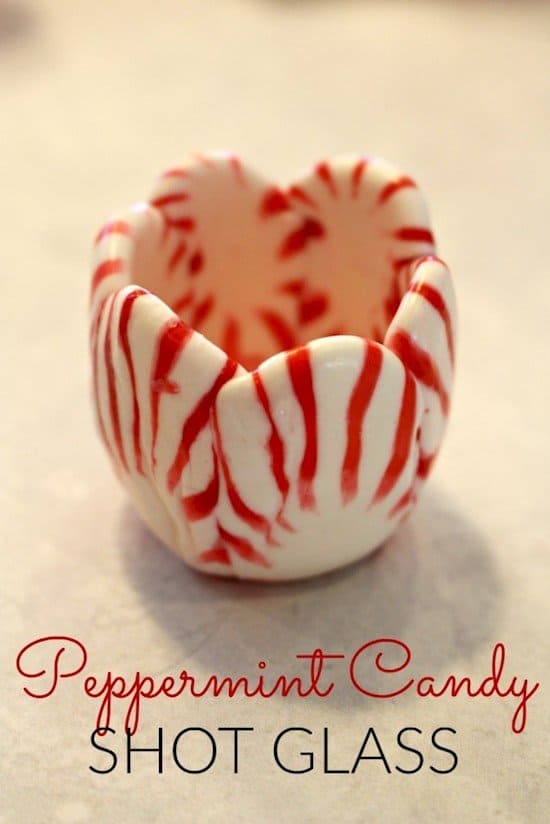 peppermint candy shot glass